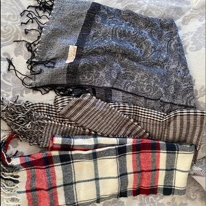 Three winter scarfs